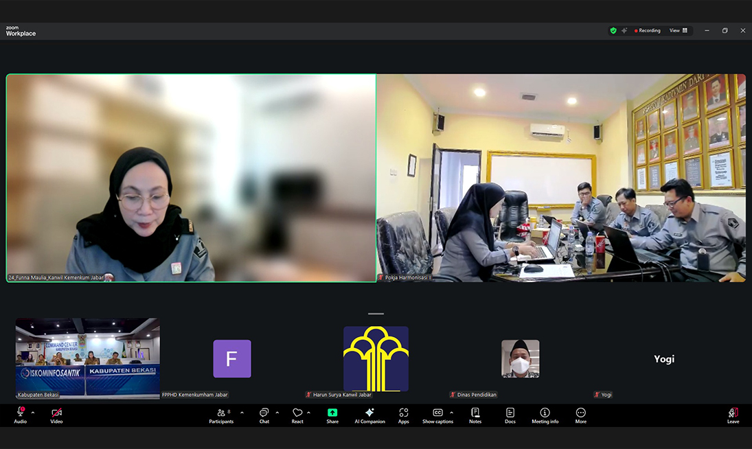 Gelar Rapat Harmonisasi, Kemenkum Jabar Pastikan Raperbup Adiwiyata Bekasi Tak Cacat Hukum