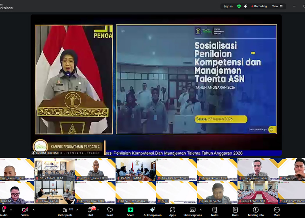 Kanwil Kemenkum Jabar Ikuti Sosialisasi oleh BPSDM, Selaraskan Pandangan Terhadap Penilaian Kompetensi