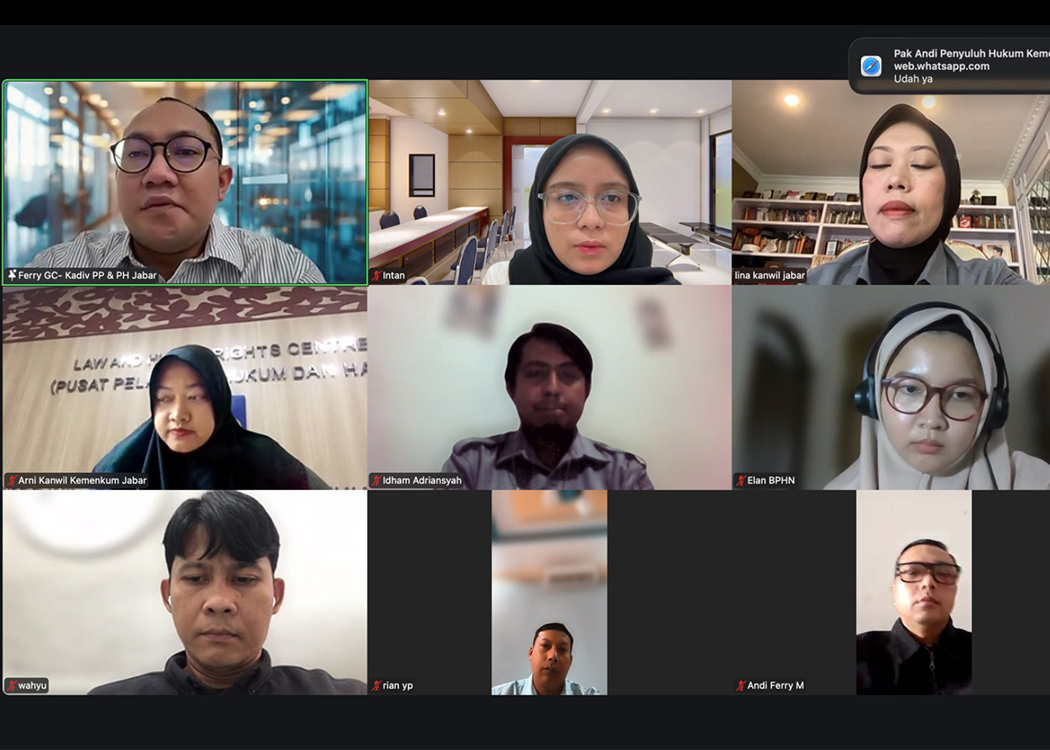 Persiapkan Sosialisasi Tata Cara Pelaporan dan Penilaian Kinerja Anggota JDIHN, Kanwil Kemenkum Jabar Berkoordinasi dengan BPHN